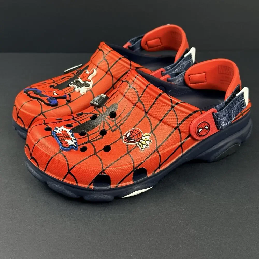 Crocs Spider-Man All-Terrain Classic Clogs Kids J4 Red Blue New No Box Marvel